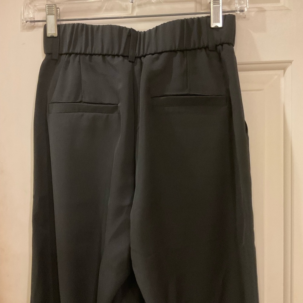 High Waist Pants, Pleated Front, Full Leg, Back Elastic Waist, Belt Loops, Sz S - Picture 8 of 11
